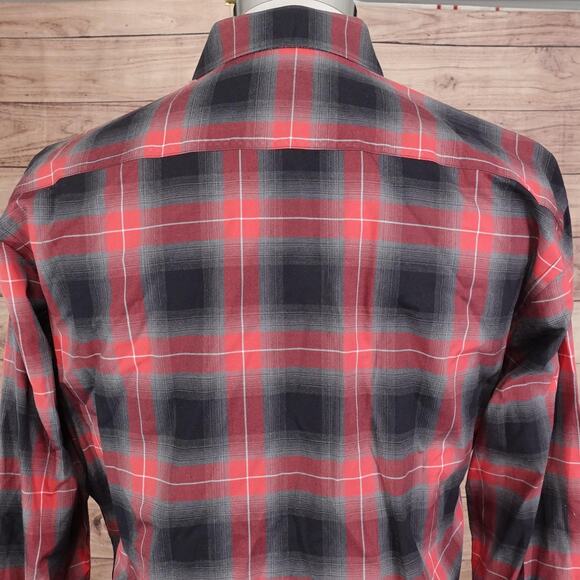 Bugatchi Shirt Mens Large Plaid Button Up Long Sleeve Shaped Fit Dress Casual - Picture 6 of 11